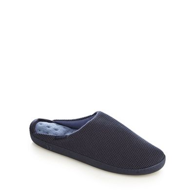 Navy waffle 'Pillowstep' mule slippers